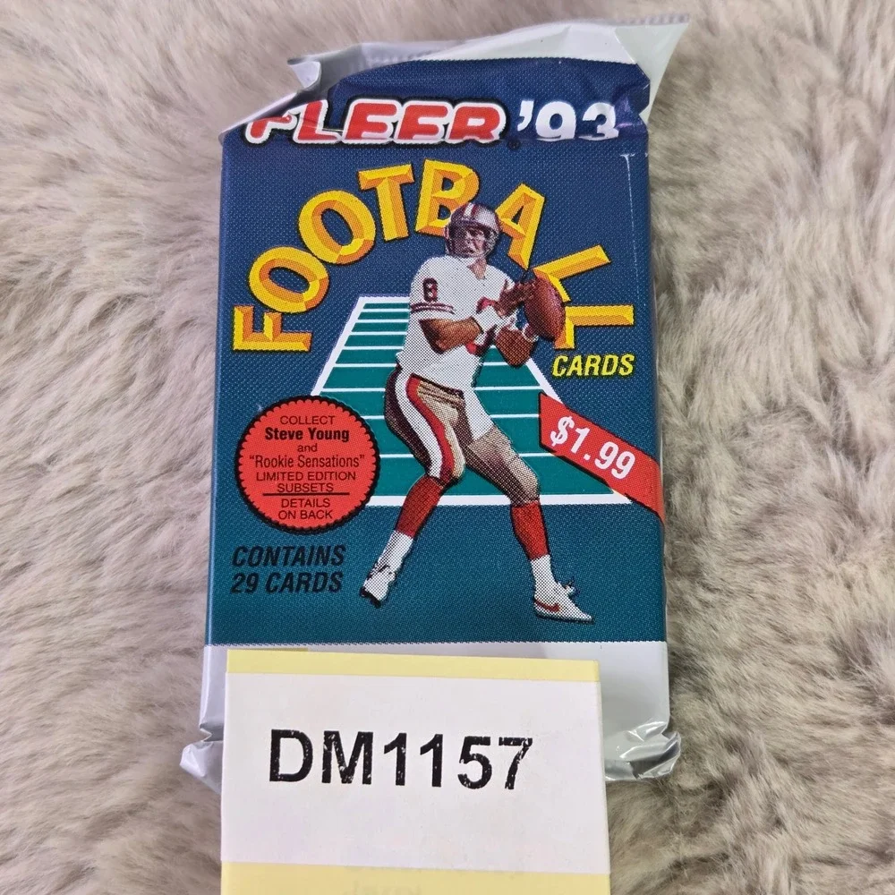 Lot of 5 1993 Fleer Football Unopened Jumbo Packs 29 Cards Steve Young 6971A